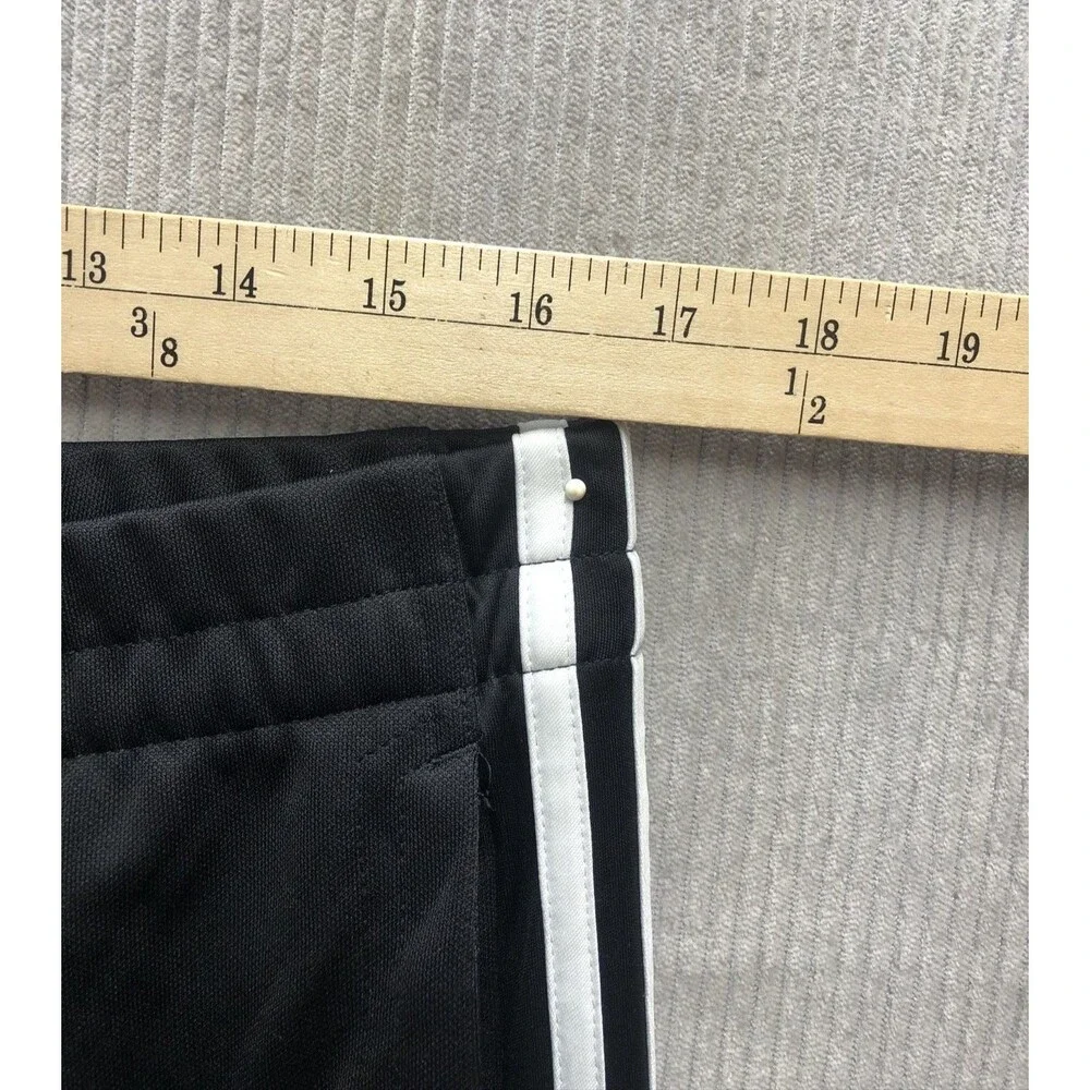 Adidas Unisex Size Large Track Pants Black White Pockets Athleisure Sports